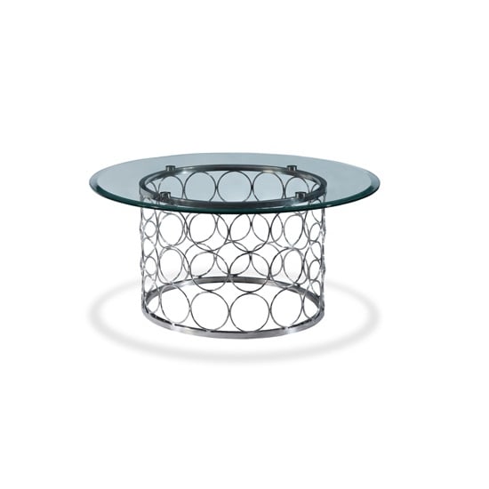 Product photograph of Kayla Glass Coffee Table In Clear With Chrome Finish Base from Furniture in Fashion