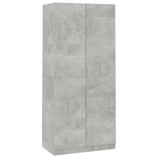 Kaylor Wooden Wardrobe With 2 Doors In Concrete Effect