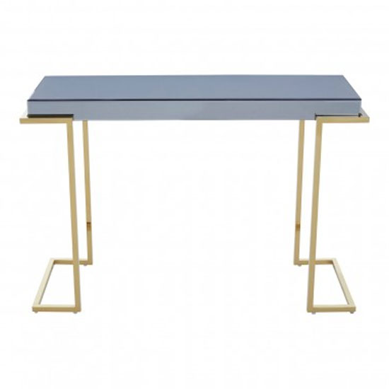 Kayo Grey Glass Top Console Table With Gold Stainless Steel Base