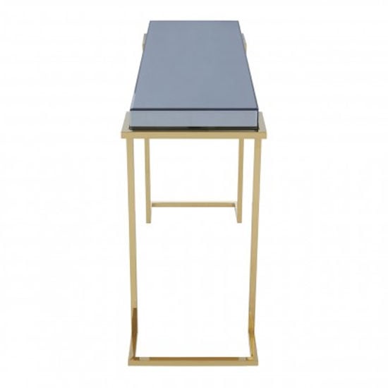 Kayo Grey Glass Top Console Table With Gold Stainless Steel Base
