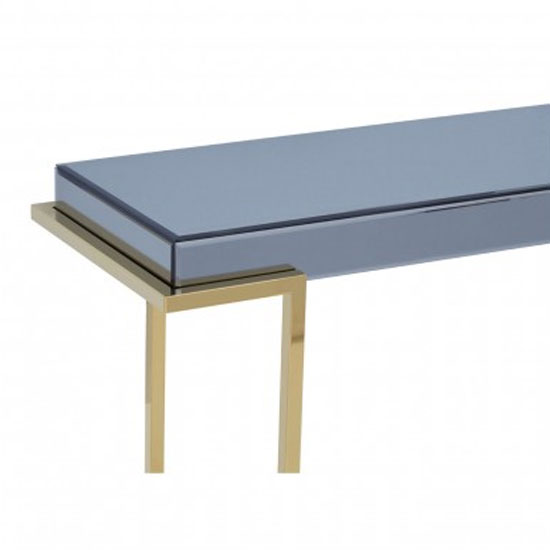 Kayo Grey Glass Top Console Table With Gold Stainless Steel Base