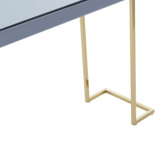 Kayo Grey Glass Top Console Table With Gold Stainless Steel Base