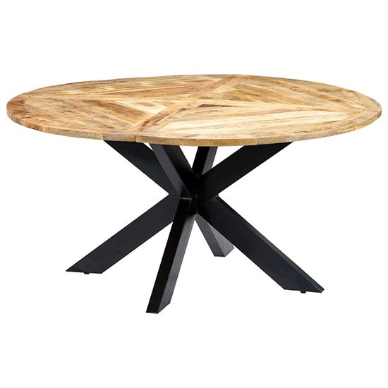 Read more about Kaysar large round solid mango wood dining table in natural