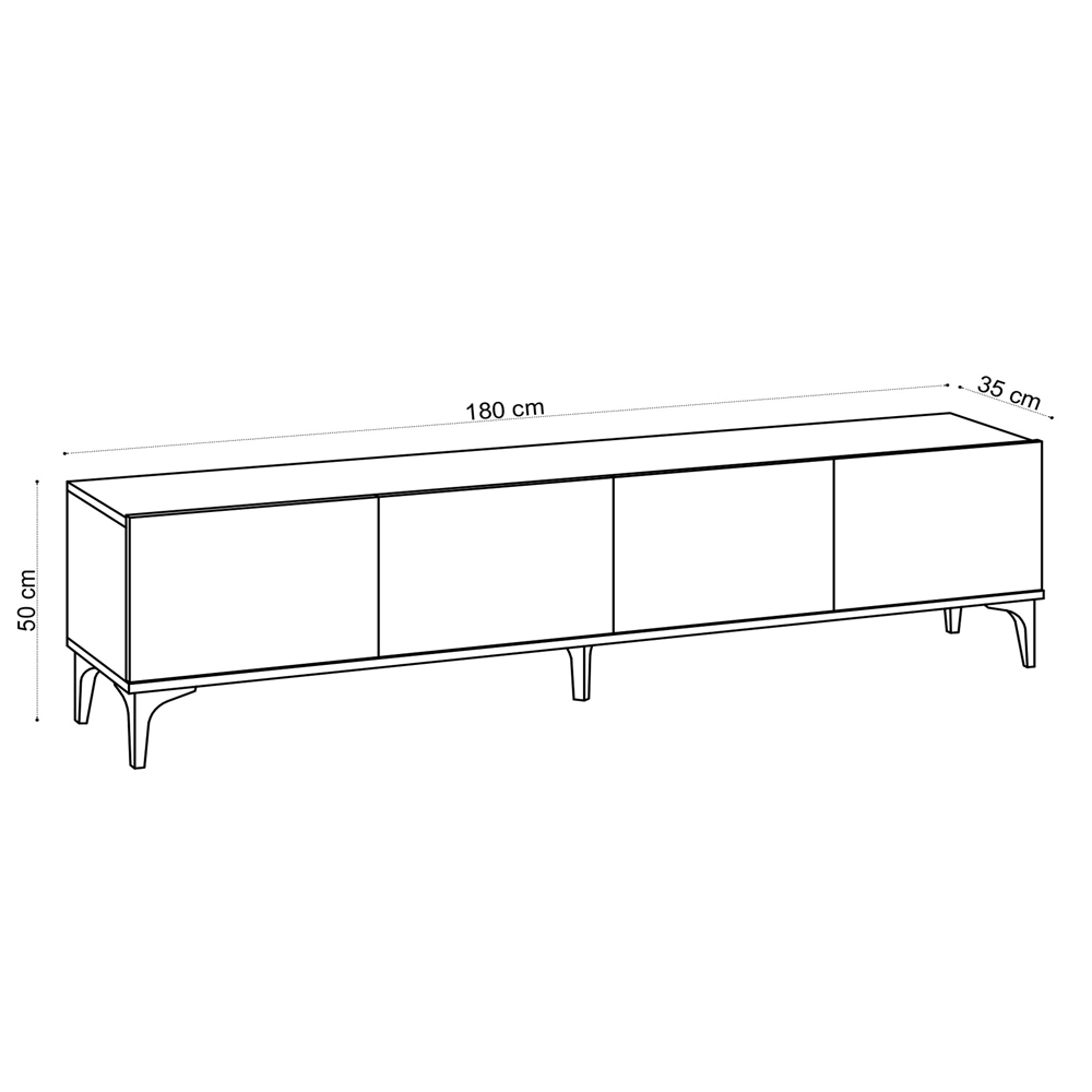 Kaze Wooden TV Stand with 4 Doors in Sapphire Oak