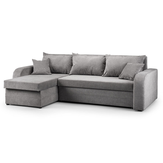 Product photograph of Keagan Fabric Corner Sofa Bed In Grey from Furniture in Fashion