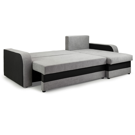 Keagan Fabric Corner Sofa Bed In Black And Grey_2