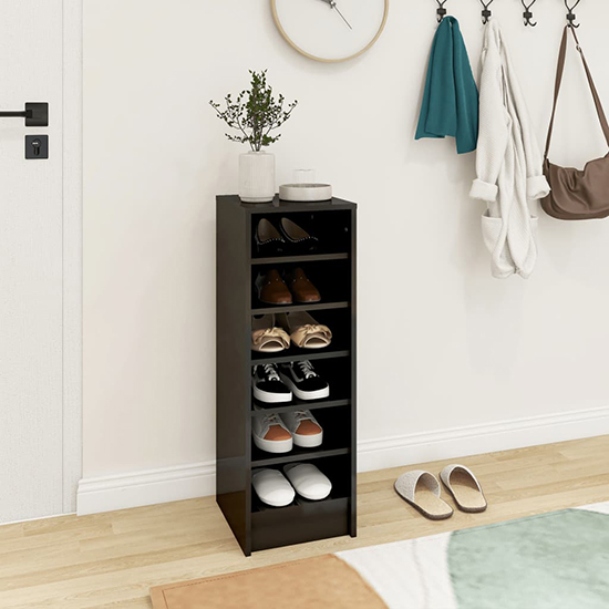 Read more about Keala high gloss shoe storage rack with 6 shelves in grey