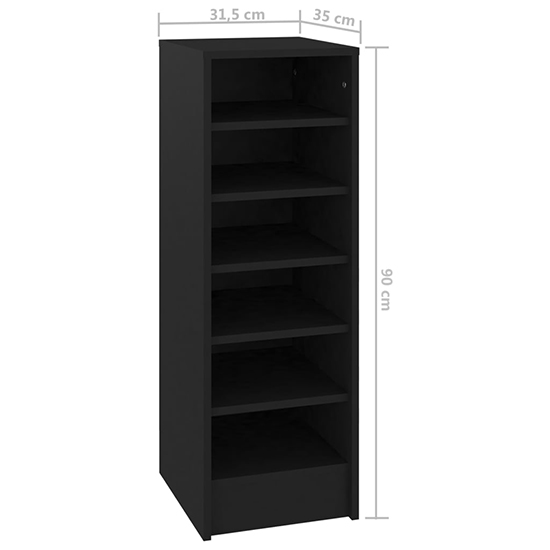Keala Wooden Shoe Storage Rack With 6 Shelves In Black_4