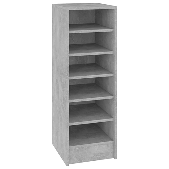 Keala Wooden Shoe Storage Rack With 6 Shelves In Concrete Effect_2