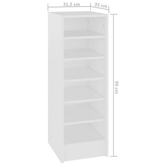 Keala Wooden Shoe Storage Rack With 6 Shelves In White