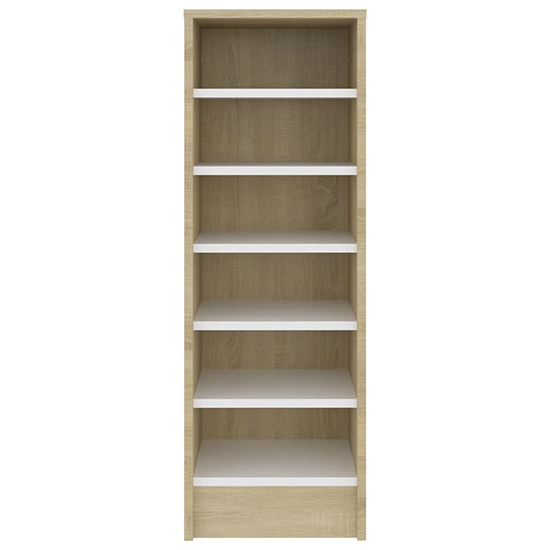 Keala Wooden Shoe Storage Rack With 6 Shelves In White Oak_3