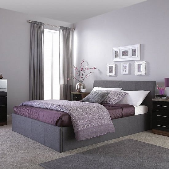 Read more about Alfreton fabric ottoman storage double size bed in grey