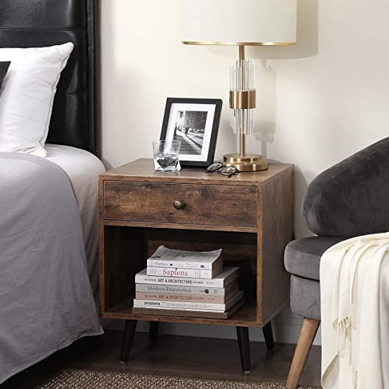 Kearney Wooden 1 Drawer Bedside In Rustic Brown FiF