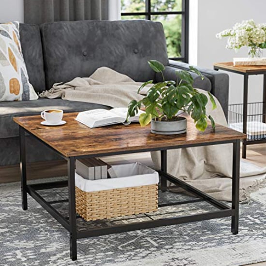 Kearney Square Wooden Coffee Table In Rustic Brown FiF