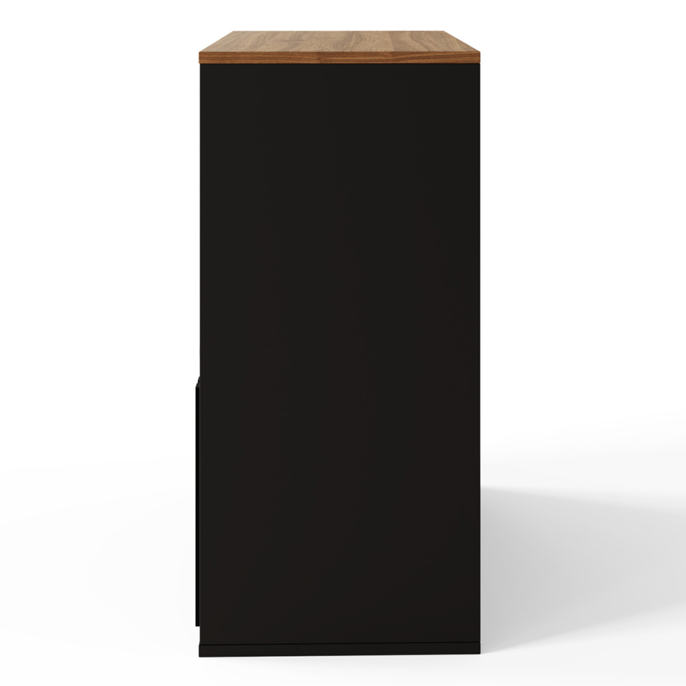 Kearney Wooden Storage Cabinet With 4 Shelves In Black And Walnut