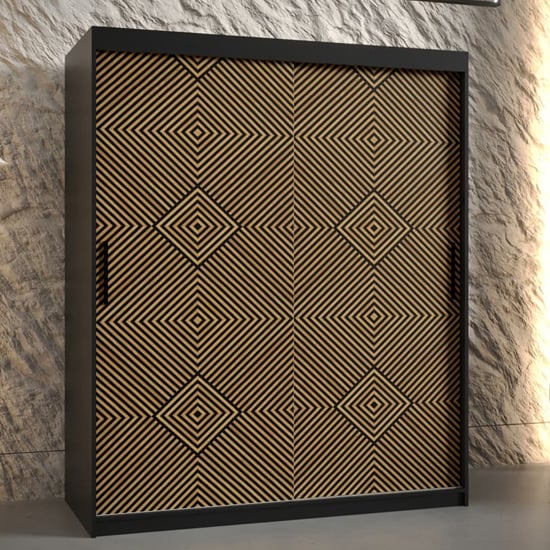 Read more about Keene i wooden wardrobe 150cm with 2 sliding doors in black