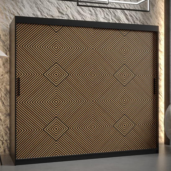 Read more about Keene i wooden wardrobe 200cm with 2 sliding doors in black