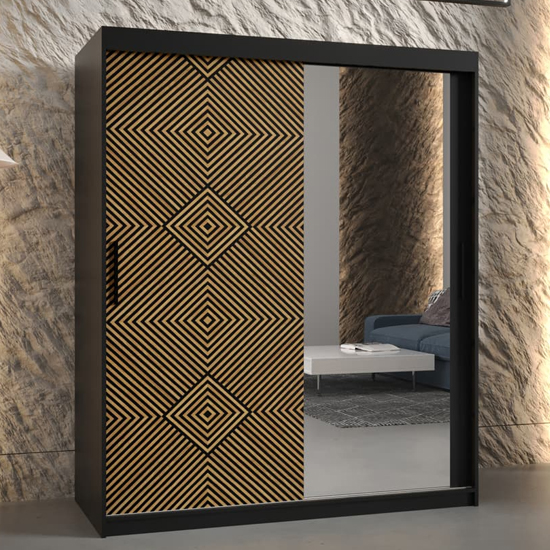 Read more about Keene ii mirrored wardrobe 150cm with 2 sliding doors in black