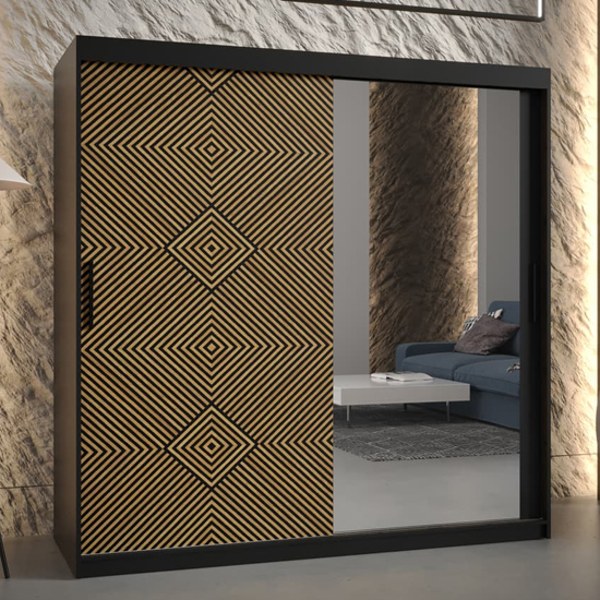 Read more about Keene ii mirrored wardrobe 180cm with 2 sliding doors in black