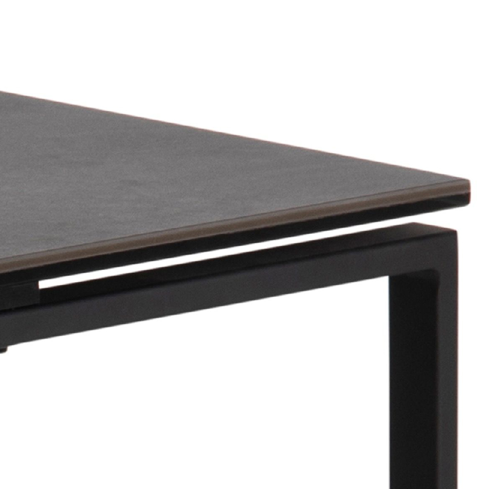 Keene Black Ceramic Nest Of 3 Tables With Metal Frame