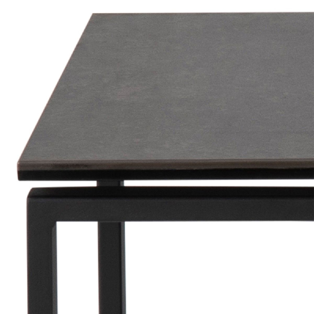 Keene Black Ceramic Nest Of 3 Tables With Metal Frame