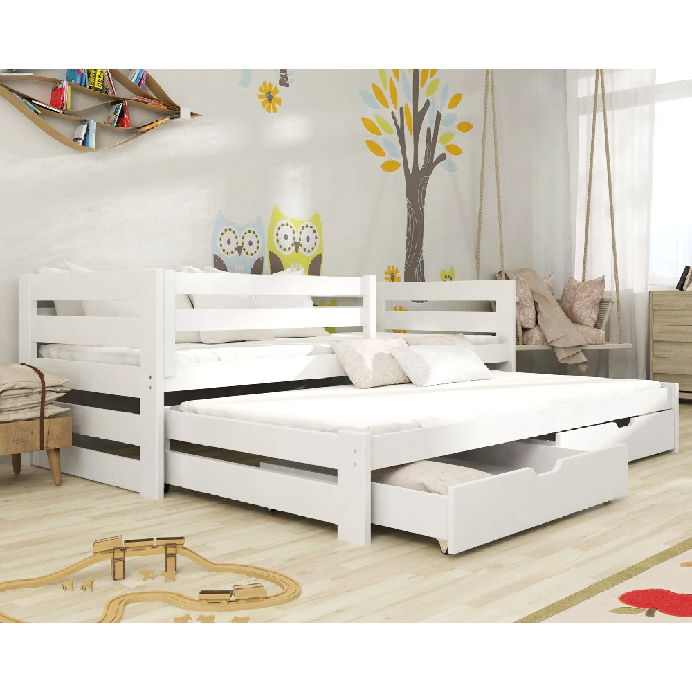 Read more about Keene wooden day bed without mattress and trundle in white
