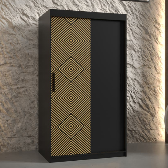 Read more about Keene wooden wardrobe 100cm with 2 sliding doors in black