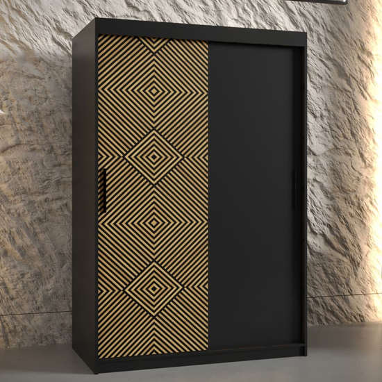 Read more about Keene wooden wardrobe 120cm with 2 sliding doors in black