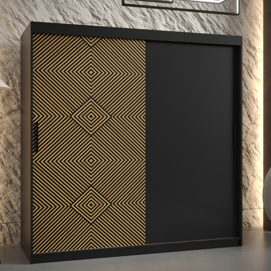 Read more about Keene wooden wardrobe 180cm with 2 sliding doors in black