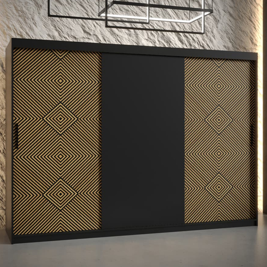 Read more about Keene wooden wardrobe 250cm with 2 sliding doors in black