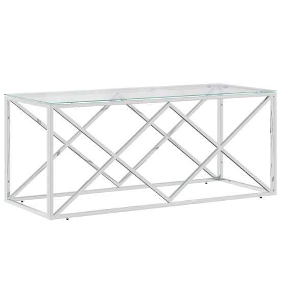 Keeya Clear Glass Coffee Table Rectangular With Silver Frame