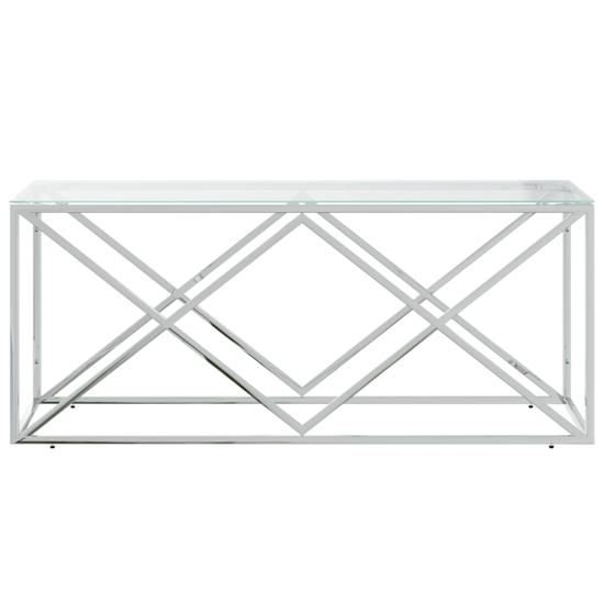 Keeya Clear Glass Coffee Table Rectangular With Silver Frame