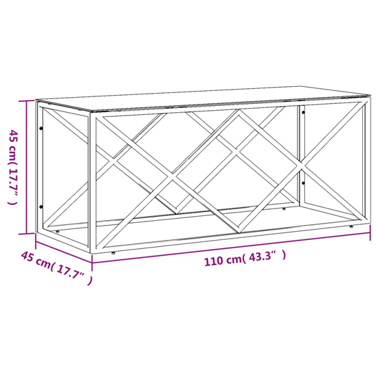 Keeya Clear Glass Coffee Table Rectangular With Silver Frame