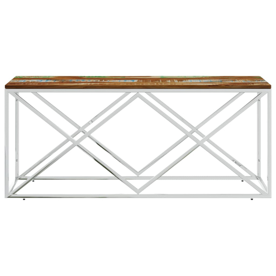 Keeya Wooden Coffee Table Rectangular With Silver Frame