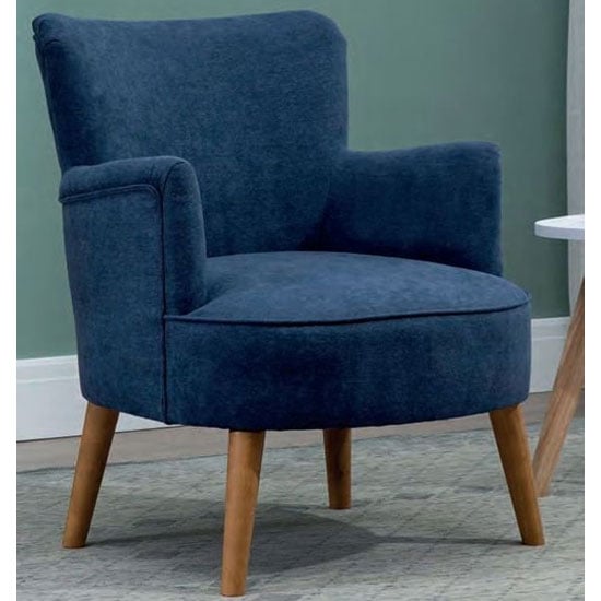 Product photograph of Keira Fabric Upholstered Armchair In Midnight Blue from Furniture in Fashion