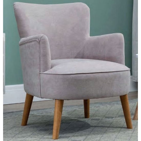 Photo of Keira fabric upholstered armchair in pearl grey
