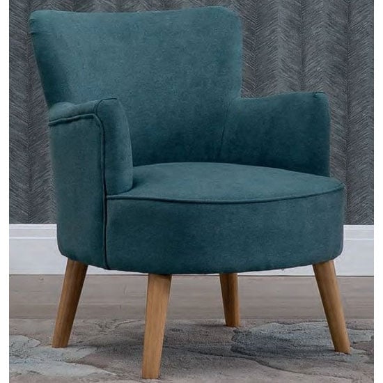 Keira Fabric Upholstered Armchair In Teal | Sale