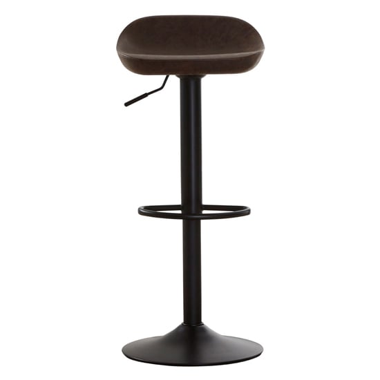 Kekoun Mocha Faux Leather Bar Stools With Black Base In A Pair_2