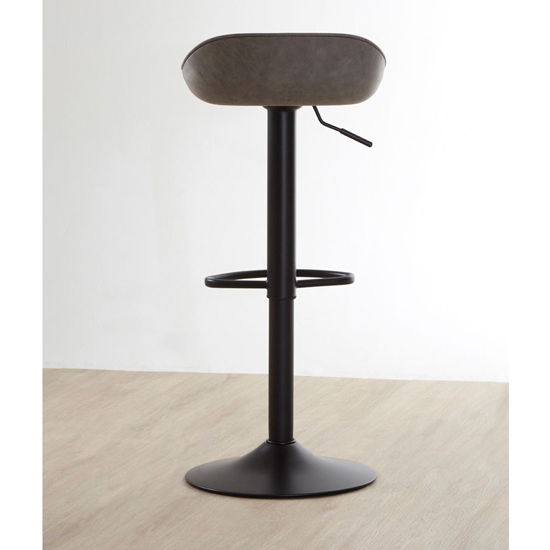 Kekoun Ash Faux Leather Bar Stools With Black Base In A Pair_5