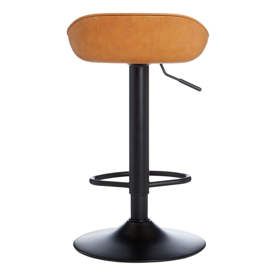Kekoun Camel Faux Leather Bar Stools With Black Base In A Pair_5
