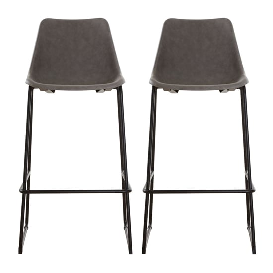 Kekoun Ash Faux Leather Bar Chairs With Black Legs In A Pair_1