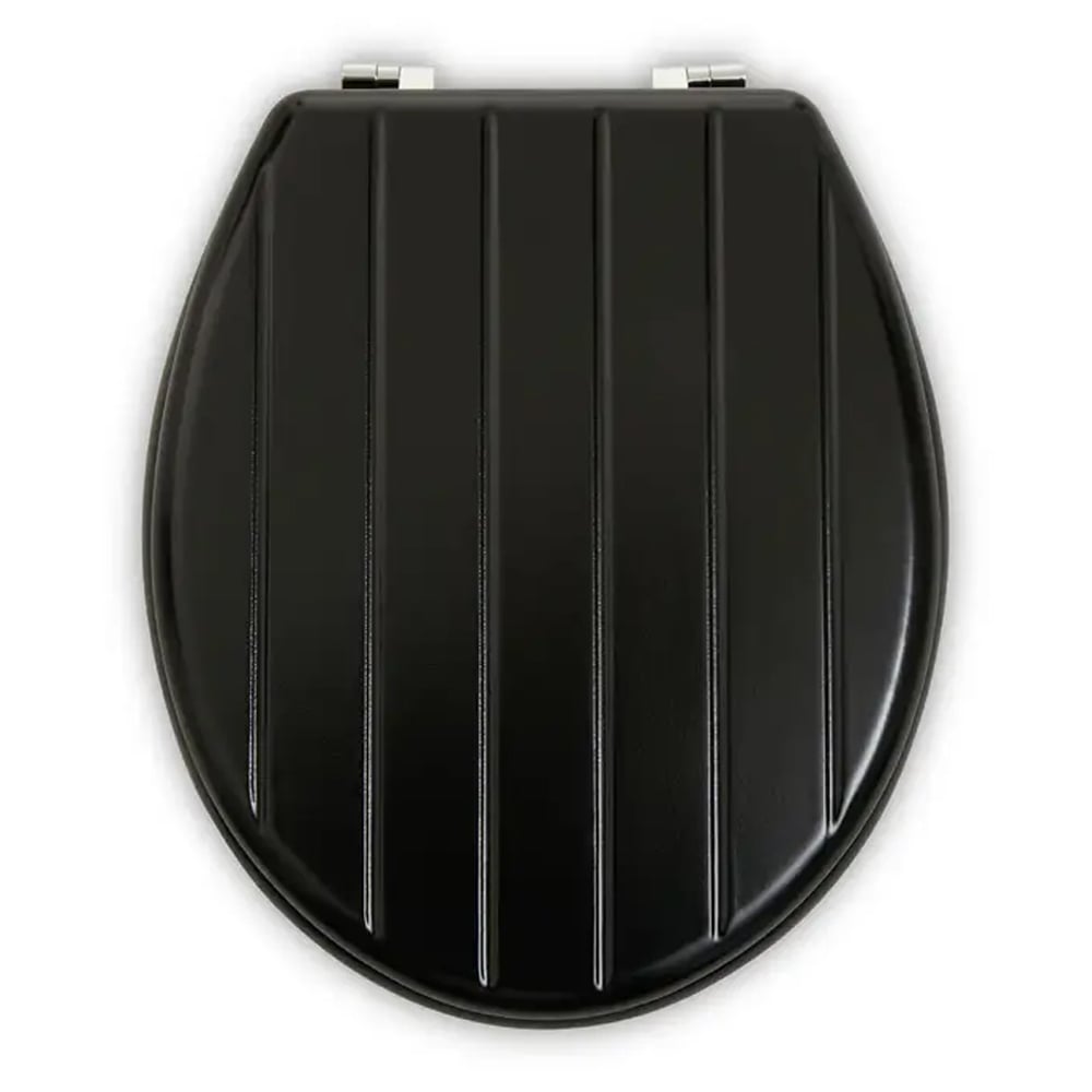 Kelant Wooden Toilet Seat With Panel Effect In Black