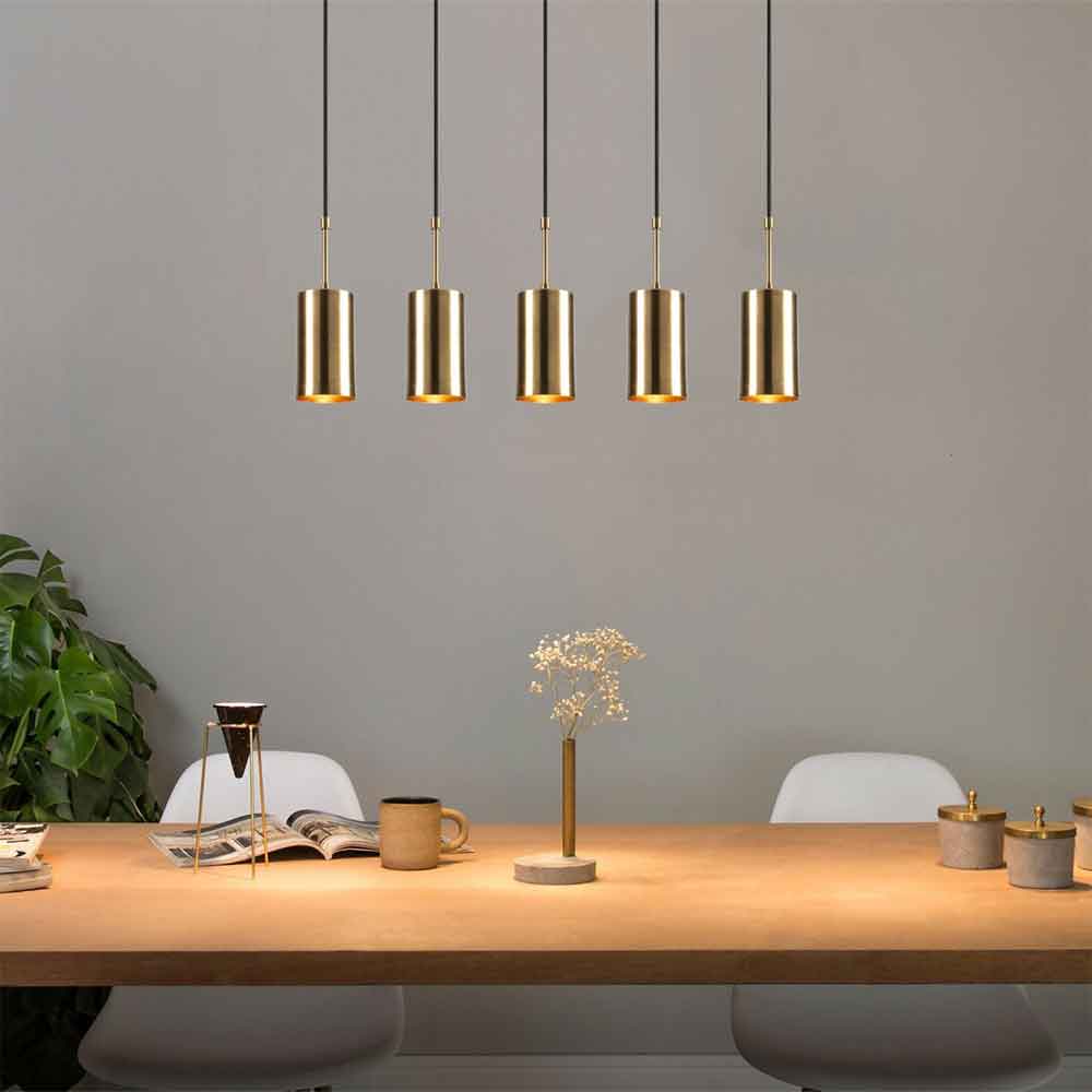 Kellan 5 Light Ellipse Metal Ceiling Pendant Light in Gold and Black