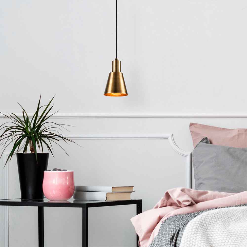 Kellan Spherical Metal Ceiling Pendant Light in Gold and Black