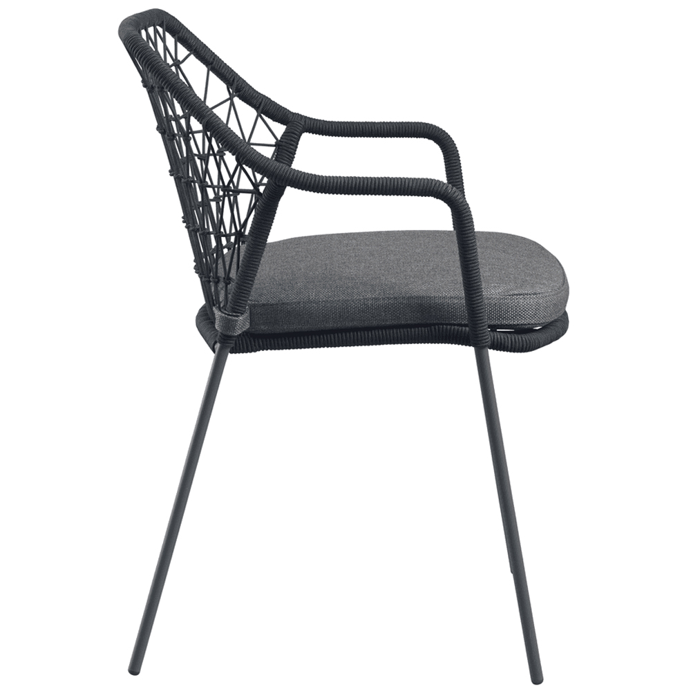 Keller Polyester Outdoor Stacking Armchair In Anthracite