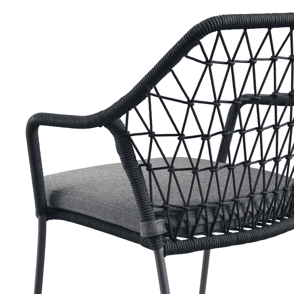 Keller Polyester Outdoor Stacking Armchair In Anthracite