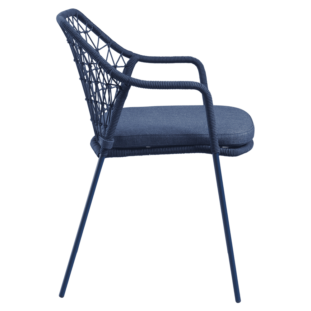 Keller Polyester Outdoor Stacking Armchair In Indigo Blue