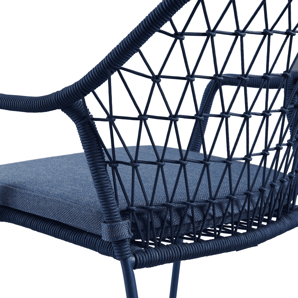 Keller Polyester Outdoor Stacking Armchair In Indigo Blue