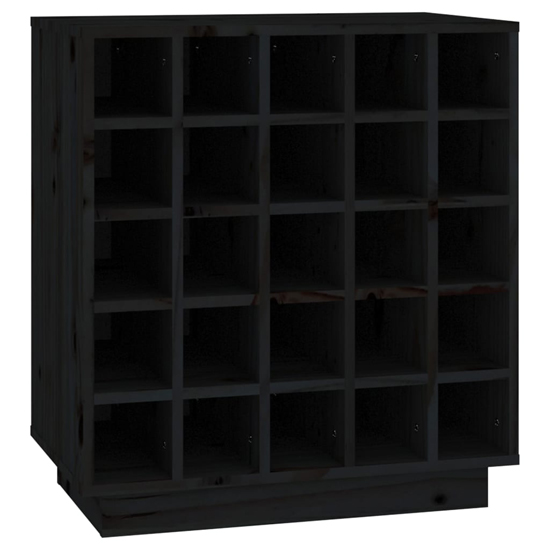 Keller Solid Pine Wood Wine In Black Furniture in Fashion