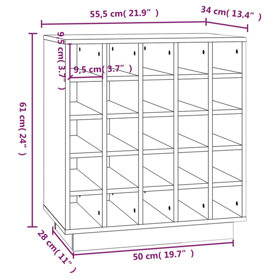 Keller Solid Pine Wood Wine Cabinet In White